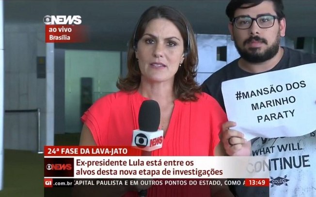 Homem aparece criticando a Globo ao vivo na GloboNews