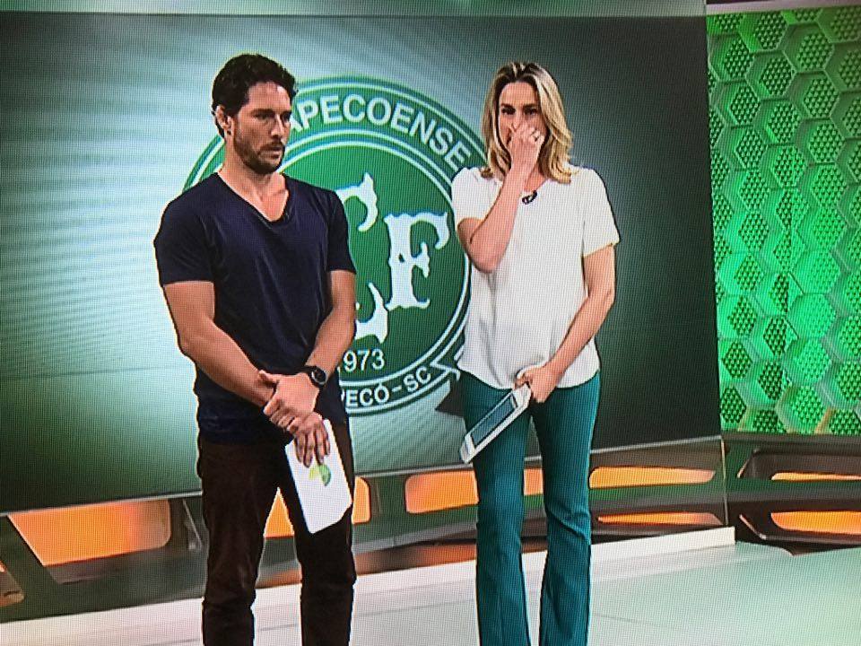 Fernanda Gentil e Flavio Canto voltaram a chorar no Esporte Espetacular (Reprodução/Globo)