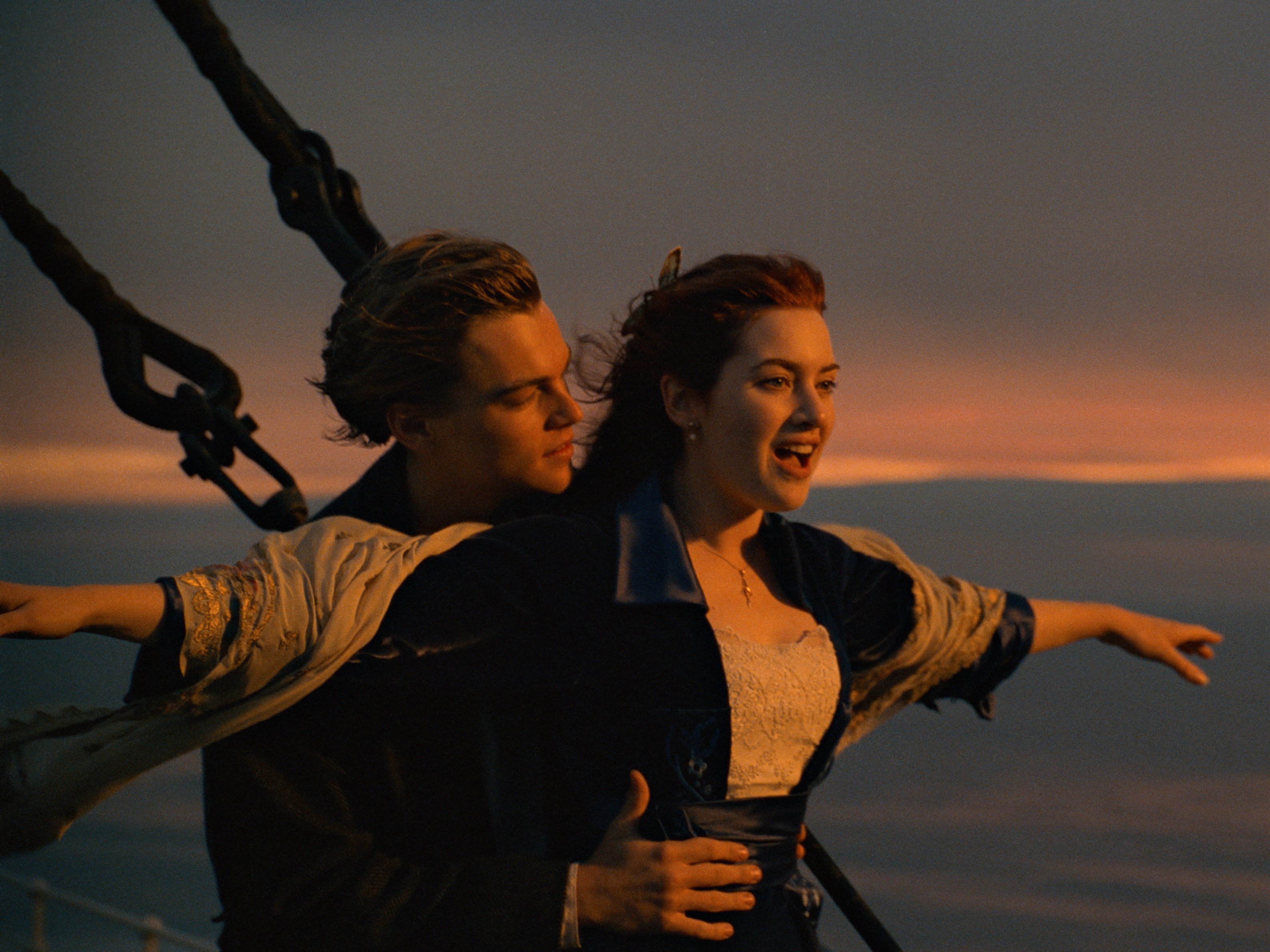 Kate Winslet e Leonardo DiCaprio em Titanic