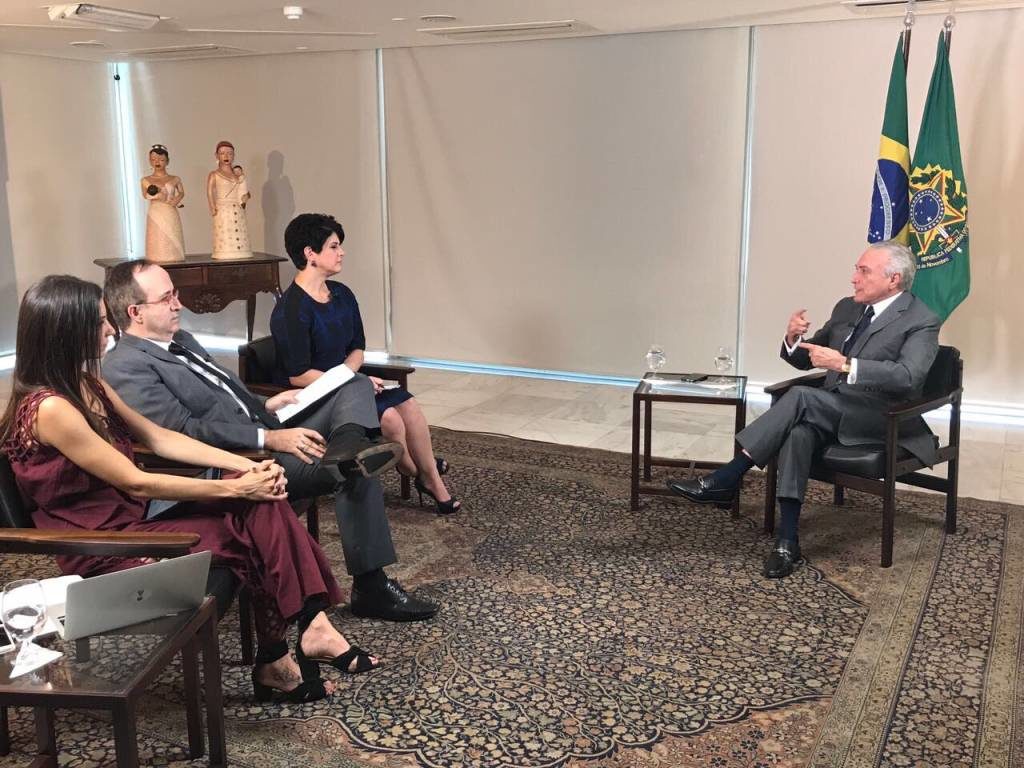 RedeTV! News entrevista o presidente Michel Temer (Divulgação)