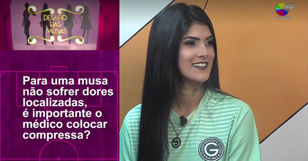 Karol Barbosa, candidata a musa do Goiás, responde pergunta erótica em Os Donos da Bola