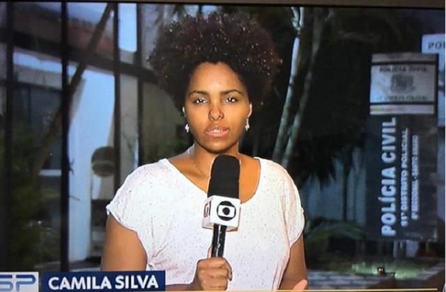 Repórter Camila Silva, na Globo