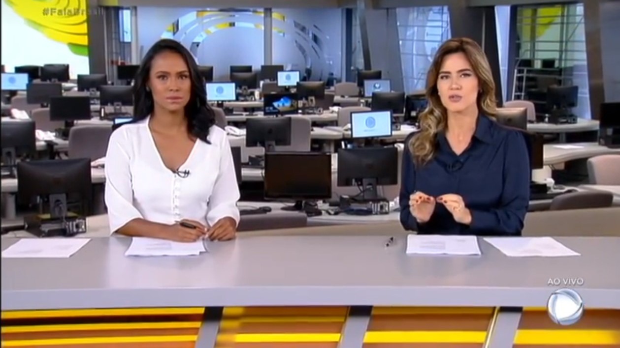 Salcy Lima e Larissa Alvarenga na bancada do Fala Brasil Especial