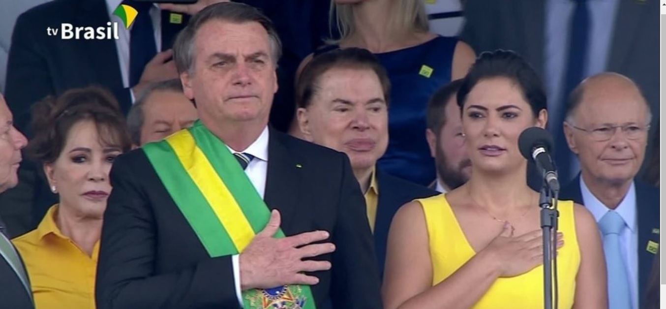 Bolsonaro ao lado de Edir Macedo e Silvio Santos no 7 de Setembro