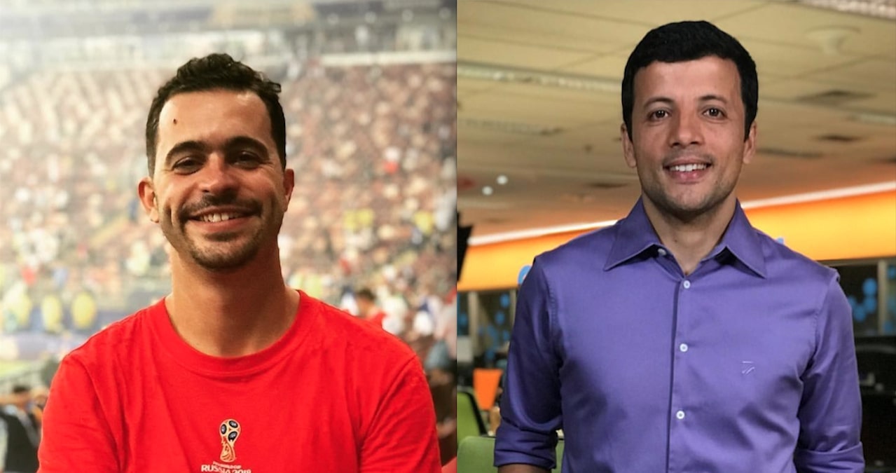 Guilherme Pereira e André Hernan: jornalistas irão revezar vaga na cobertura da Seleção Brasileira na Globo (Reprodução/Globo)
