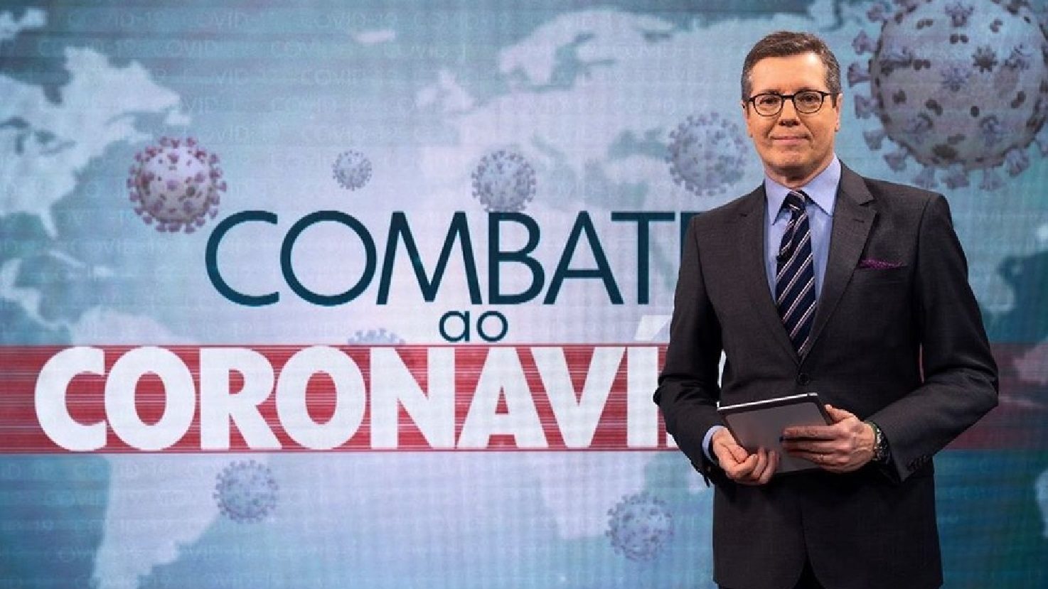 Márcio Gomes comanda o programa Combate ao Coronavírus (Reprodução / Globo)