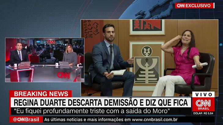 Regina Duarte enfrenta Daniela Lima na CNN Brasil (Reprodução)