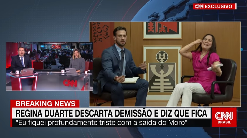 Regina Duarte interrompe entrevista na CNN Brasil