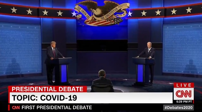 Debate presidencial americano na CNN americana, que cedeu sinal à CNN Brasil