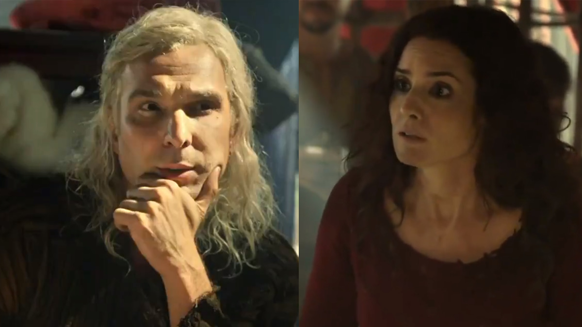 Lúcifer (Igor Rickli) e Ayla (Elisa Pinheiro) em Gênesis (Reprodução/Record TV)
