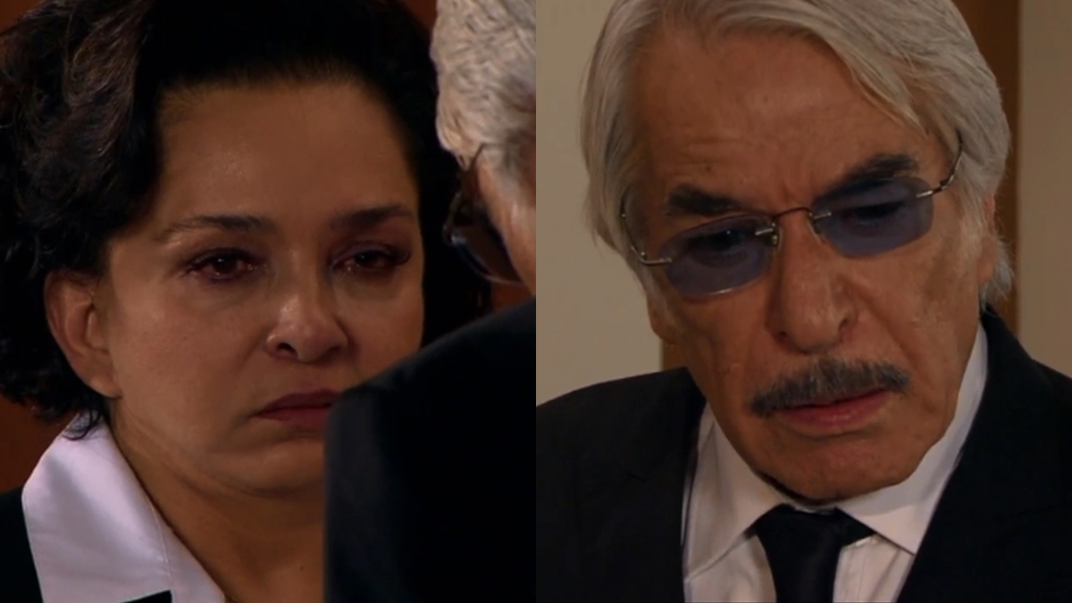 Ana Martín (Candelária) e Enrique Rocha (Aníbal) em cena de Amores verdadeiros (Reprodução: Televisa S.A.)