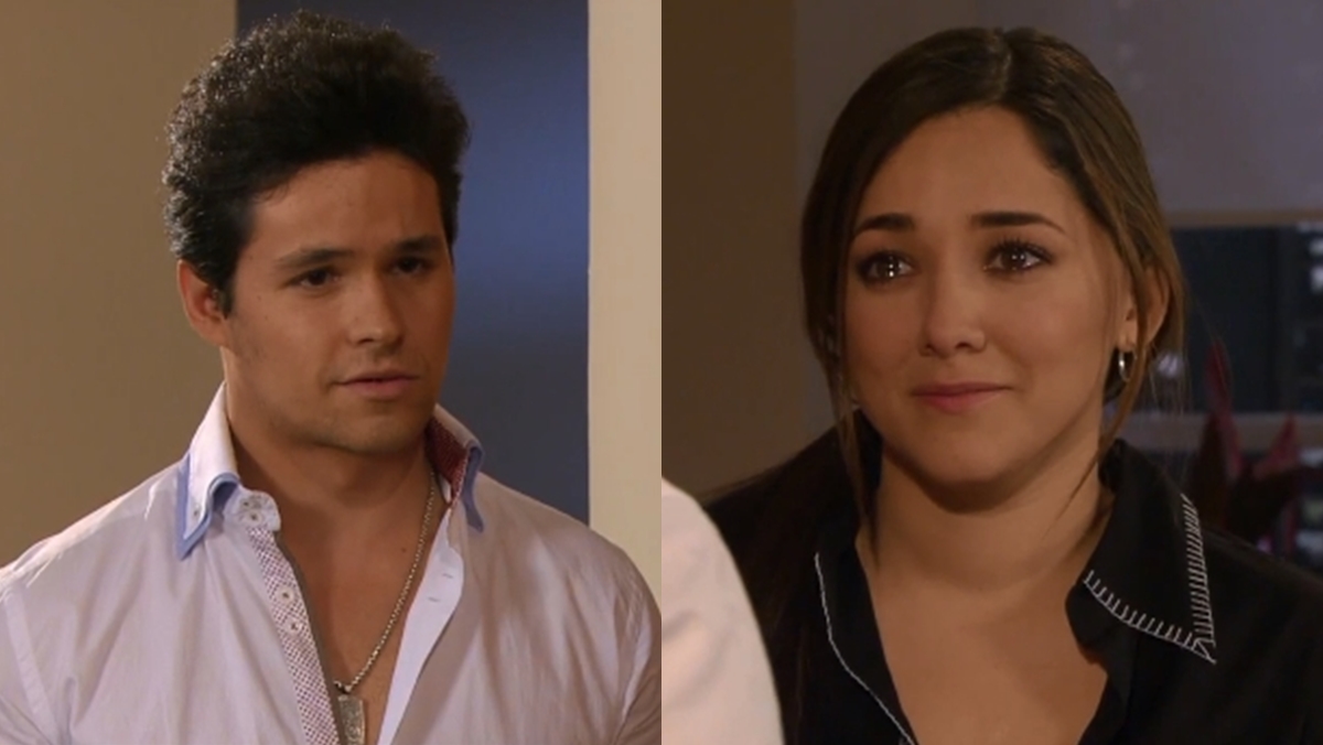 Roy (Eleazer Gómez) e Liliana (Sherlyn) em cena de Amores Verdadeiros (Reprodução: Televisa S.A.)