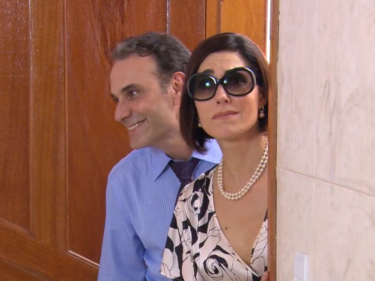 Gino (Marco Ricca) e Rebeca (Christiane Torloni) em Ti Ti Ti (Reprodução/Globo)