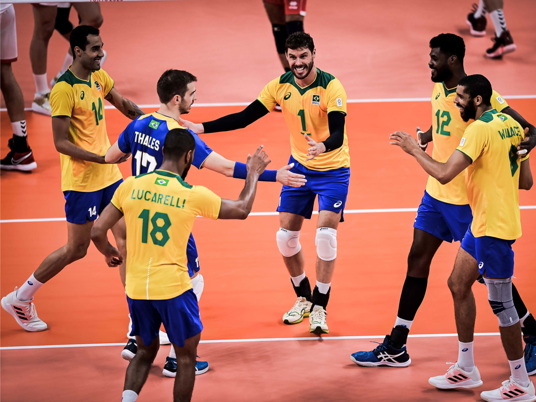 Seleção masculina brasileira de vôlei (Reprodução/Globo)