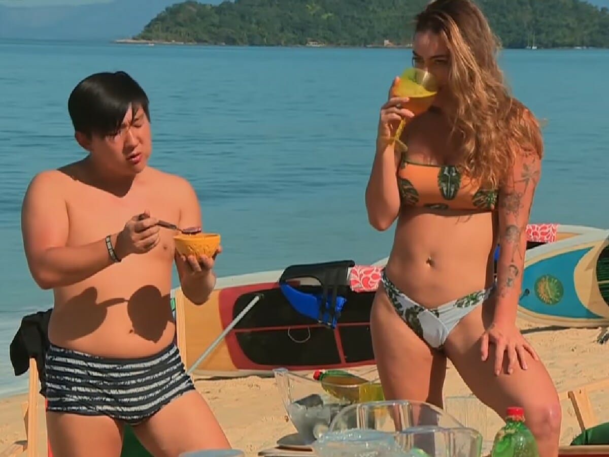 Pyong e Laura na Ilha Record