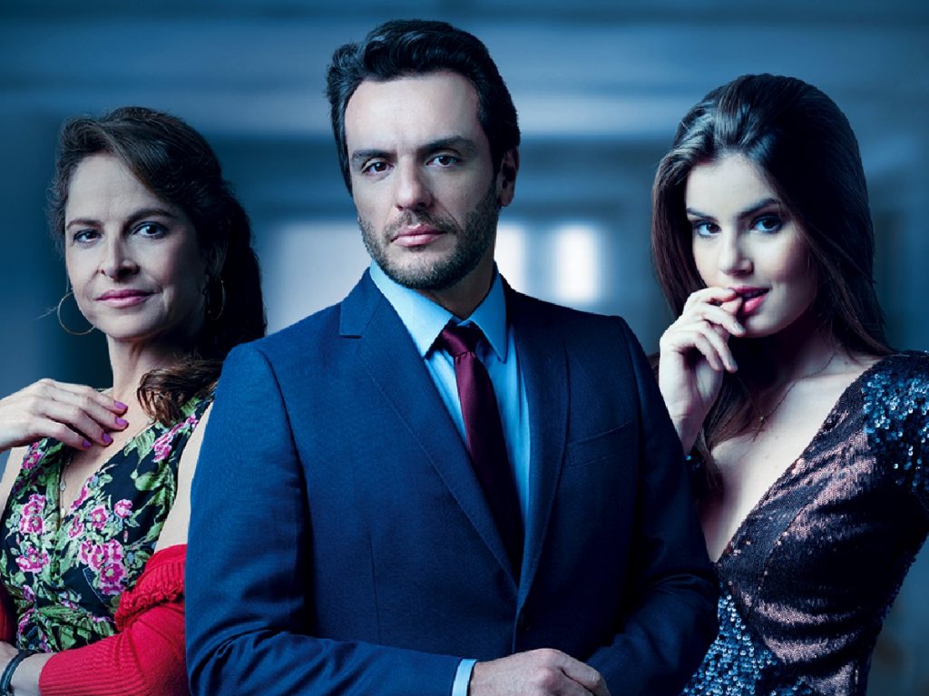 Carolina (Drica Moraes), Alex (Rodrigo Lombardi) e Angel (Camila Queiroz) em Verdades Secretas (Divulgação/Globo)