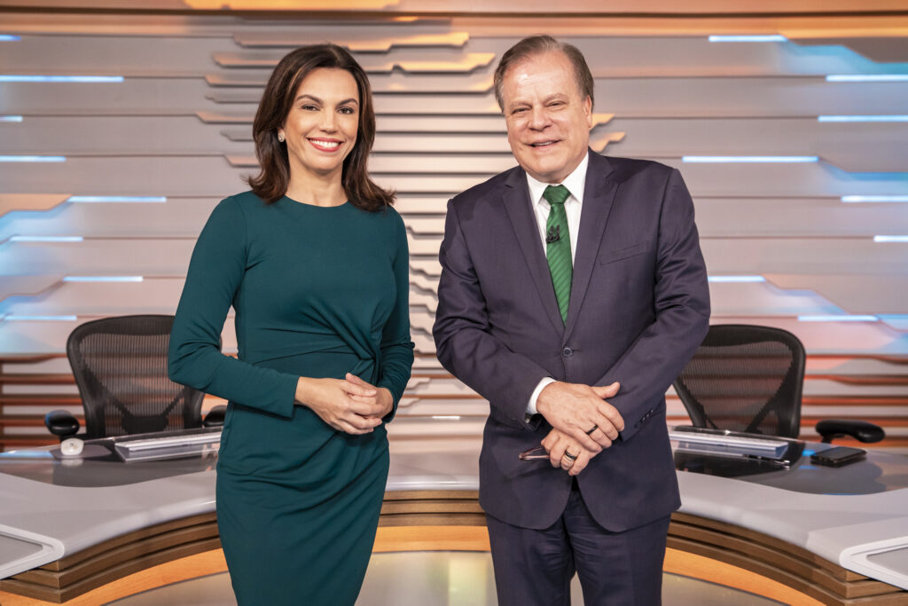 Ana Paula Araujo e Chico Pinheiro no Bom Dia Brasil