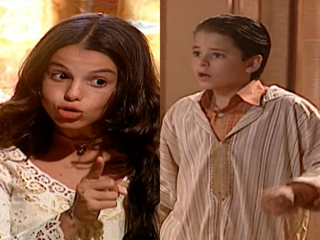 Samira (Sthefany Brito) e Amin (Thiago Oliveira) em O Clone (Reprodução/Globo)