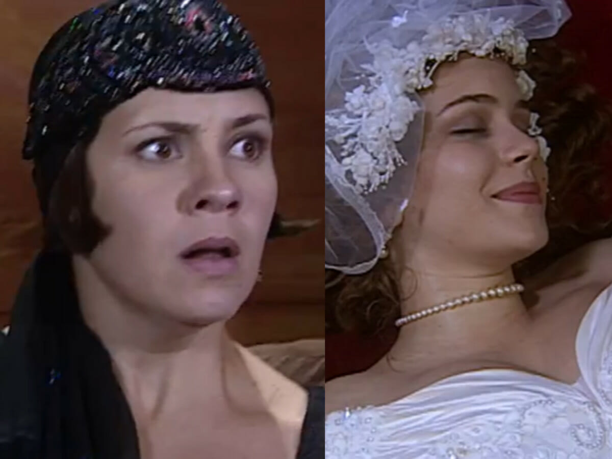 Catarina (Adriana Esteves) e Bianca (Leandra Leal) em O Cravo e a Rosa (Reprodução/Globo)