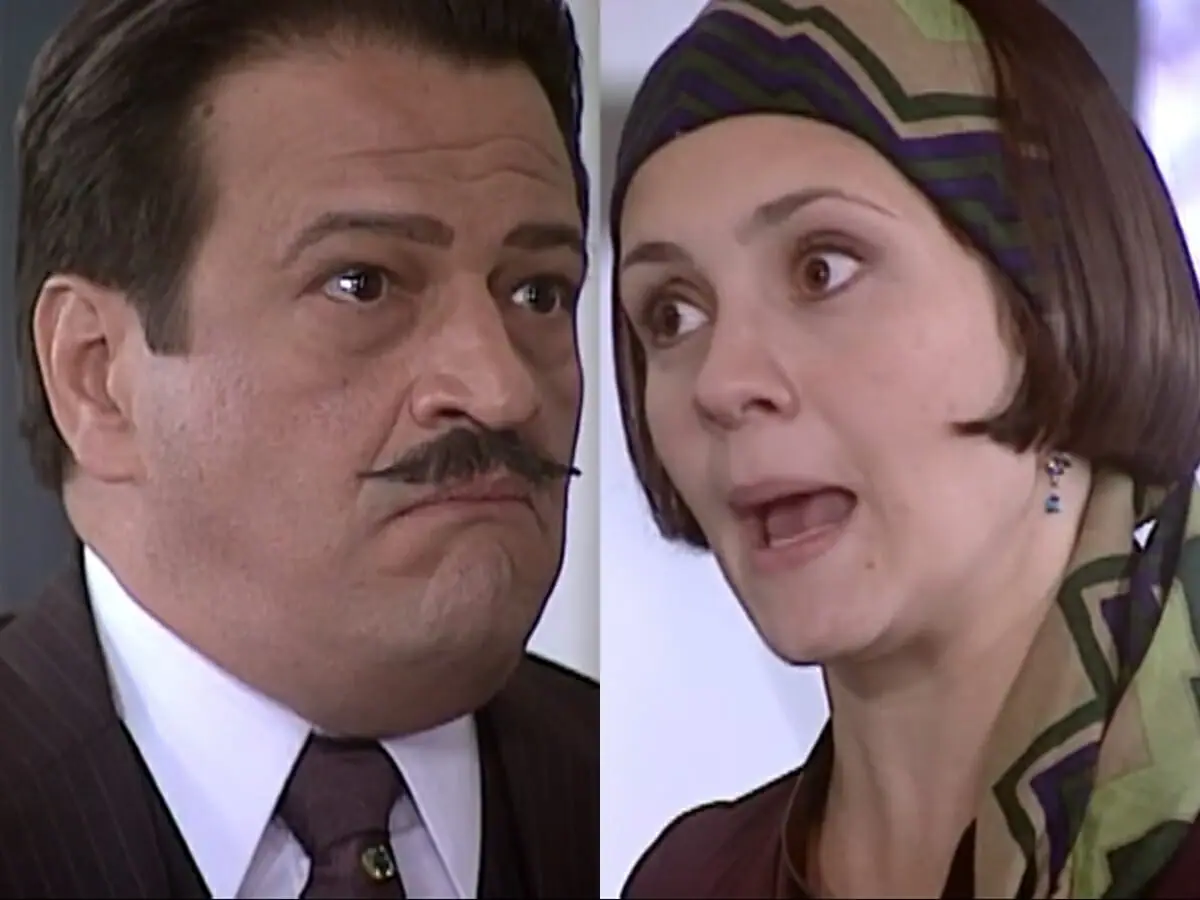 Batista (Luis Melo) e Catarina (Adriana Esteves) de O Cravo e a Rosa